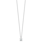 14k White Gold 1 carat Certified Lab Grown Diamond VS+ F+ Cushion Complete 18 inch Four Prong Pendant Necklace