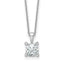 14k White Gold 1 carat Lab Grown Diamond VS+ F+ Cushion Complete 18 inch Four Prong Pendant Necklace