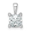 14k White Gold 1 carat Certified Lab Grown Diamond VS/SI+ G+ Cushion Complete Four Prong Pendant