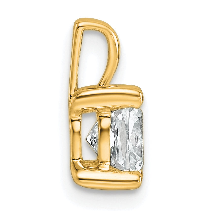 14k 1 carat Certified Lab Grown Diamond VS/SI+ G+ Cushion Complete Four Prong Pendant