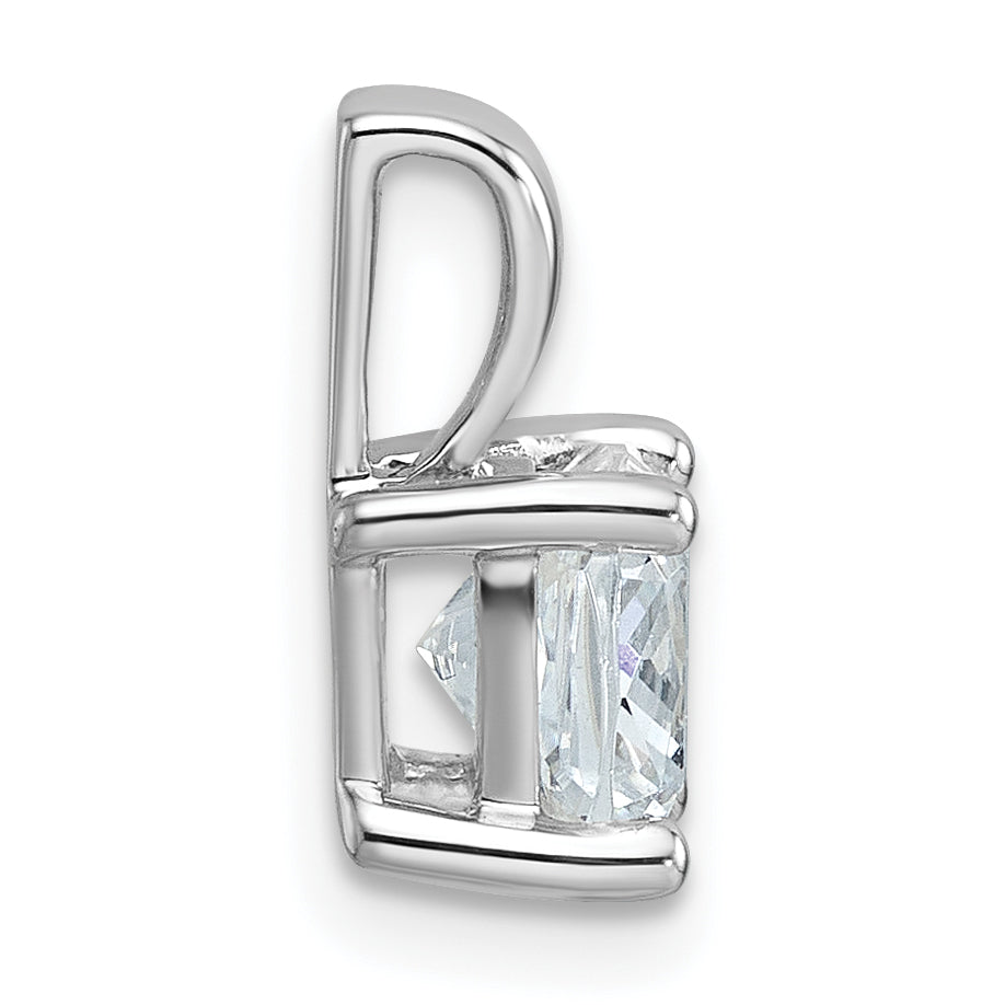 14k White Gold 1 1/2 carat Certified Lab Grown Diamond VS+ F+ Cushion Complete Four Prong Pendant