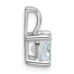 14k White Gold 1 1/2 carat Certified Lab Grown Diamond VS+ F+ Cushion Complete Four Prong Pendant