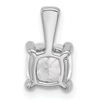 14k White Gold 1 1/2 carat Certified Lab Grown Diamond VS+ F+ Cushion Complete Four Prong Pendant