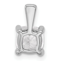 14k White Gold 1 1/2 carat Certified Lab Grown Diamond VS+ F+ Cushion Complete Four Prong Pendant