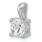 14k White Gold 1 1/2 carat Lab Grown Diamond VS+ F+ Cushion Complete Four Prong Pendant