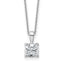 14k White Gold 1 1/2 carat Certified Lab Grown Diamond VS/SI+ G+ Cushion Complete 18 inch Four Prong Pendant Necklace