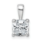 14k White Gold 1 1/2 carat Certified Lab Grown Diamond VS/SI+ G+ Cushion Complete Four Prong Pendant