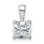 14k White Gold 1 1/2 carat Certified Lab Grown Diamond VS/SI+ G+ Cushion Complete Four Prong Pendant