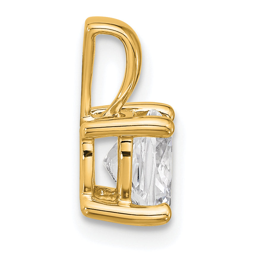 14k 1 1/2 carat Certified Lab Grown Diamond VS+ F+ Cushion Complete Four Prong Pendant