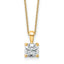 14k 1 1/2 carat Lab Grown Diamond VS+ F+ Cushion Complete 18 inch Four Prong Pendant Necklace