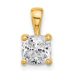 14k 1 1/2 carat Lab Grown Diamond VS+ F+ Cushion Complete Four Prong Pendant