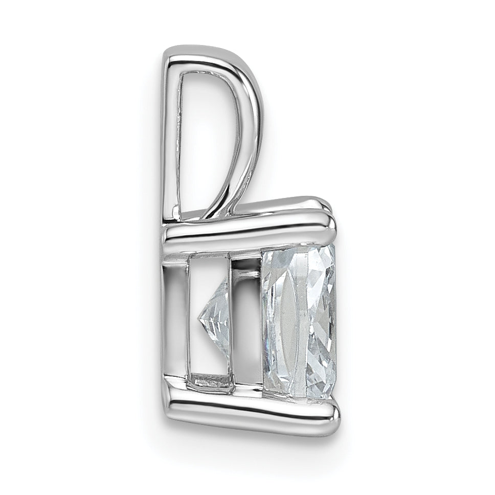 14k White Gold 2 carat Lab Grown Diamond VS+ F+ Cushion Complete Four Prong Pendant