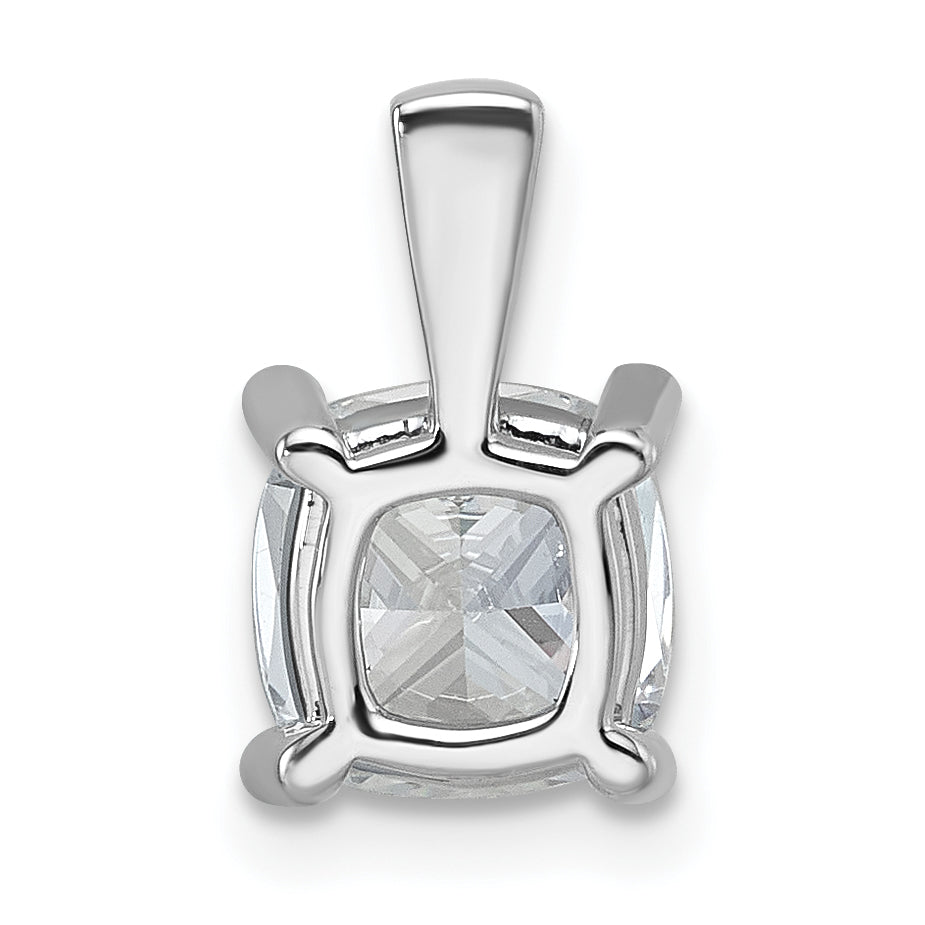 14k White Gold 2 carat Certified Lab Grown Diamond VS+ F+ Cushion Complete Four Prong Pendant