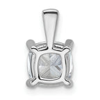 14k White Gold 2 carat Lab Grown Diamond VS+ F+ Cushion Complete Four Prong Pendant