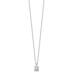 14k White Gold 2 carat Certified Lab Grown Diamond VS/SI+ G+ Cushion Complete 18 inch Four Prong Pendant Necklace