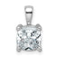 14k White Gold 2 carat Certified Lab Grown Diamond VS/SI+ G+ Cushion Complete Four Prong Pendant