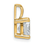 14k 2 carat Lab Grown Diamond VS+ F+ Cushion Complete Four Prong Pendant