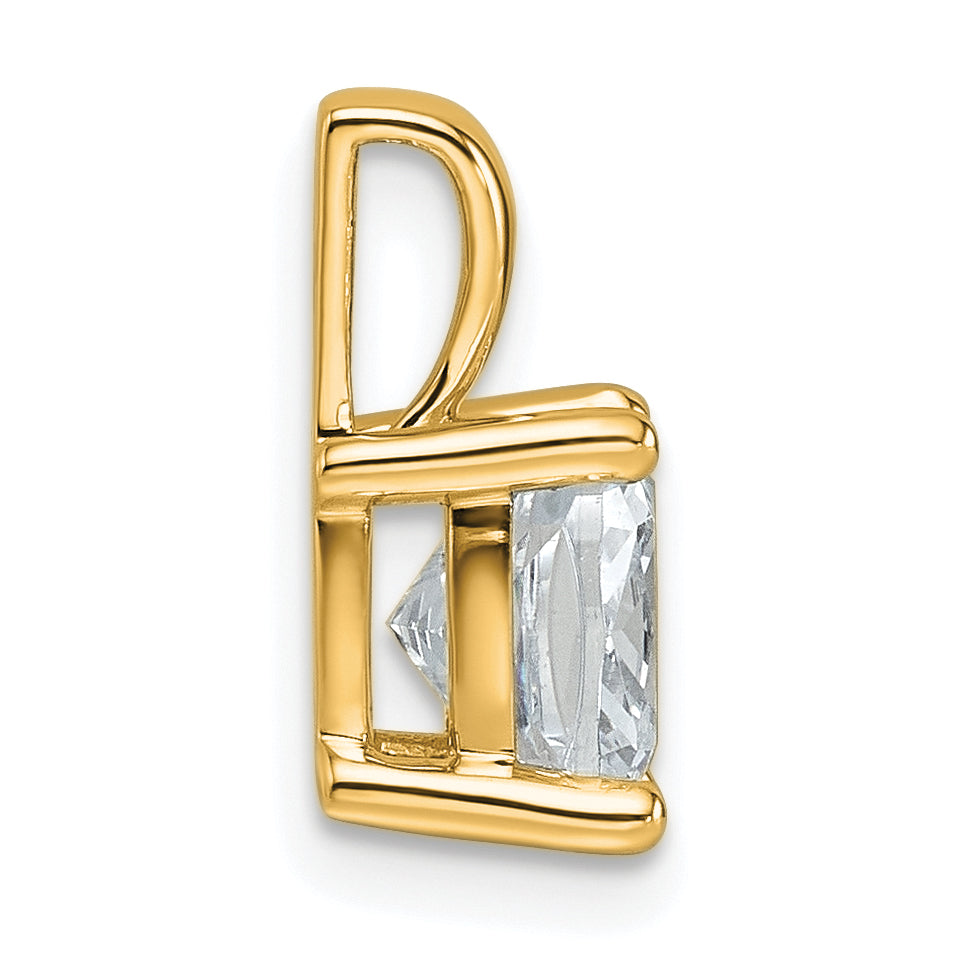 14k 2 carat Lab Grown Diamond VS/SI+ G+ Cushion Complete Four Prong Pendant Secondary image