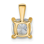 14k 2 carat Lab Grown Diamond VS+ F+ Cushion Complete Four Prong Pendant