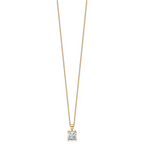 14k 2 carat Certified Lab Grown Diamond VS+ F+ Cushion Complete 18 inch Four Prong Pendant Necklace