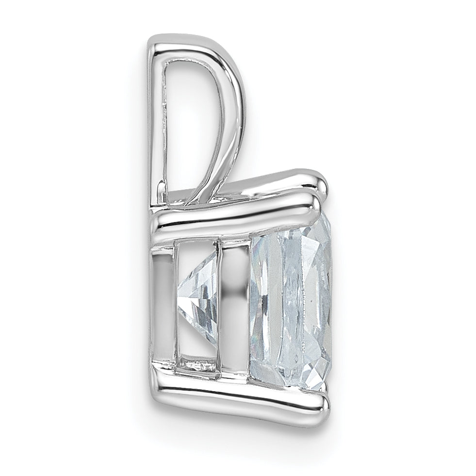 14k White Gold 2 1/2 carat Lab Grown Diamond VS/SI+ G+ Cushion Complete Four Prong Pendant Secondary image
