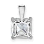 14k White Gold 2 1/2 carat Lab Grown Diamond VS+ F+ Cushion Complete Four Prong Pendant