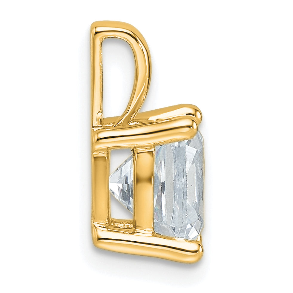 14k 2 1/2 carat Lab Grown Diamond VS+ F+ Cushion Complete Four Prong Pendant