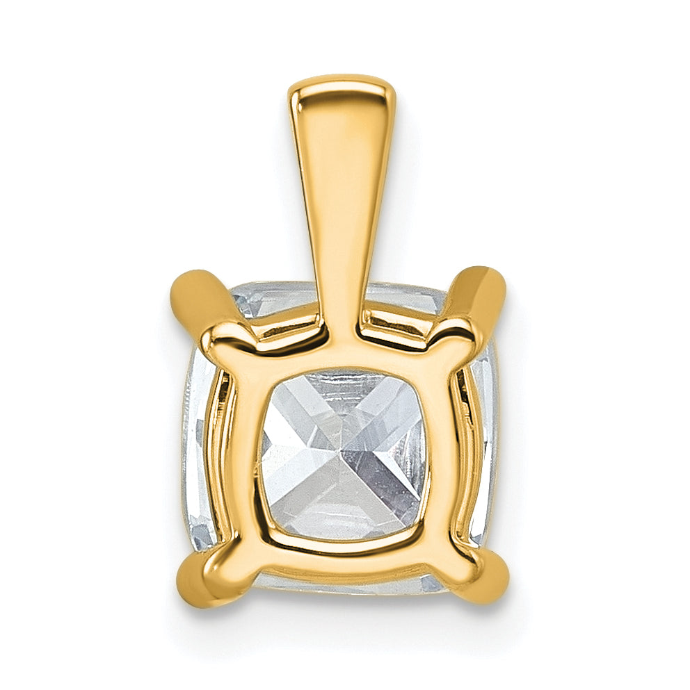 14k 2 1/2 carat Certified Lab Grown Diamond VS+ F+ Cushion Complete Four Prong Pendant
