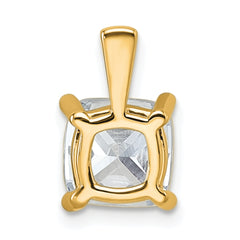 14k 2 1/2 carat Certified Lab Grown Diamond VS+ F+ Cushion Complete Four Prong Pendant