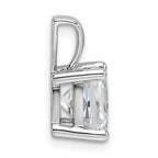 14k White Gold 3 carat Lab Grown Diamond VS/SI+ G+ Cushion Complete Four Prong Pendant