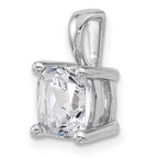 14k White Gold 3 carat Certified Lab Grown Diamond VS+ F+ Cushion Complete Four Prong Pendant