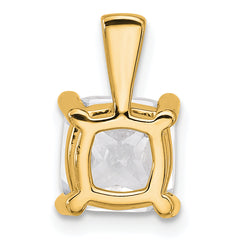 14k 3 carat Certified Lab Grown Diamond VS/SI+ G+ Cushion Complete Four Prong Pendant