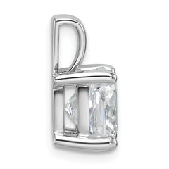 14k White Gold 4 carat Certified Lab Grown Diamond VS/SI+ G+ Cushion Complete Four Prong Pendant