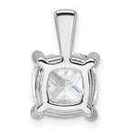14k White Gold 4 carat Certified Lab Grown Diamond VS/SI+ G+ Cushion Complete Four Prong Pendant