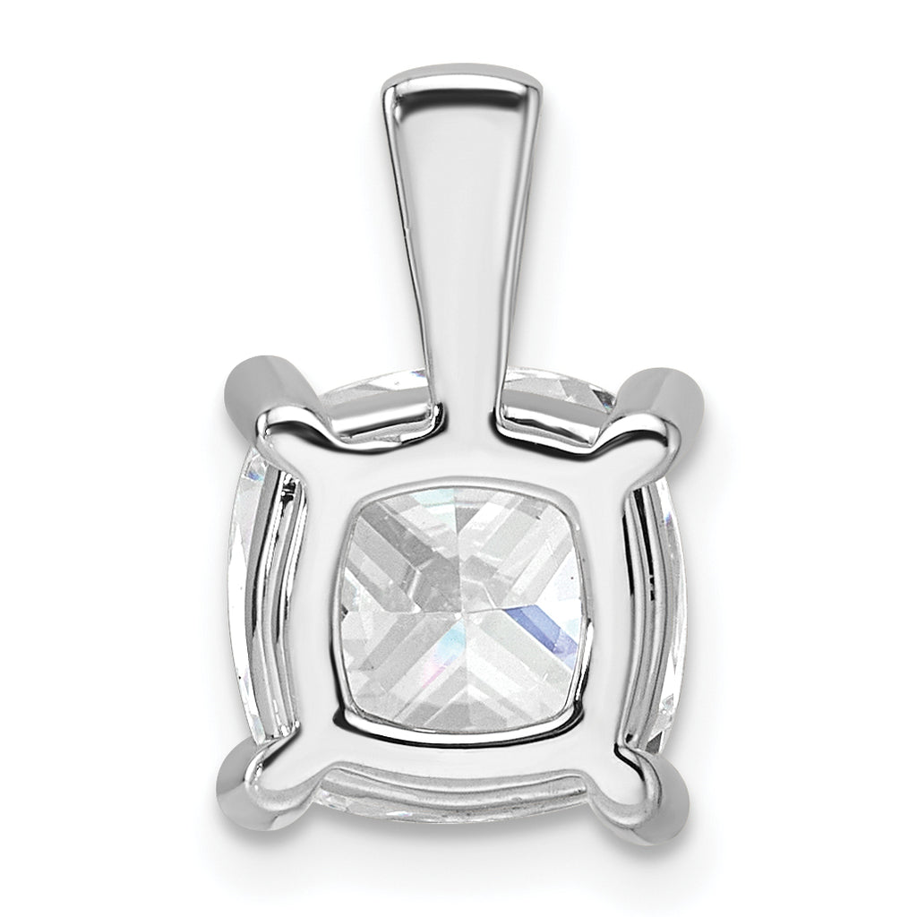 14k White Gold 4 carat Certified Lab Grown Diamond VS+ F+ Cushion Complete Four Prong Pendant