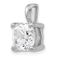 14k White Gold 4 carat Certified Lab Grown Diamond VS/SI+ G+ Cushion Complete Four Prong Pendant