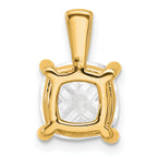 14k 4 carat Lab Grown Diamond VS+ F+ Cushion Complete Four Prong Pendant