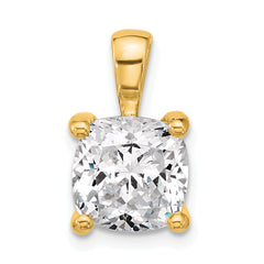 14k 4 carat Certified Lab Grown Diamond VS+ F+ Cushion Complete Four Prong Pendant