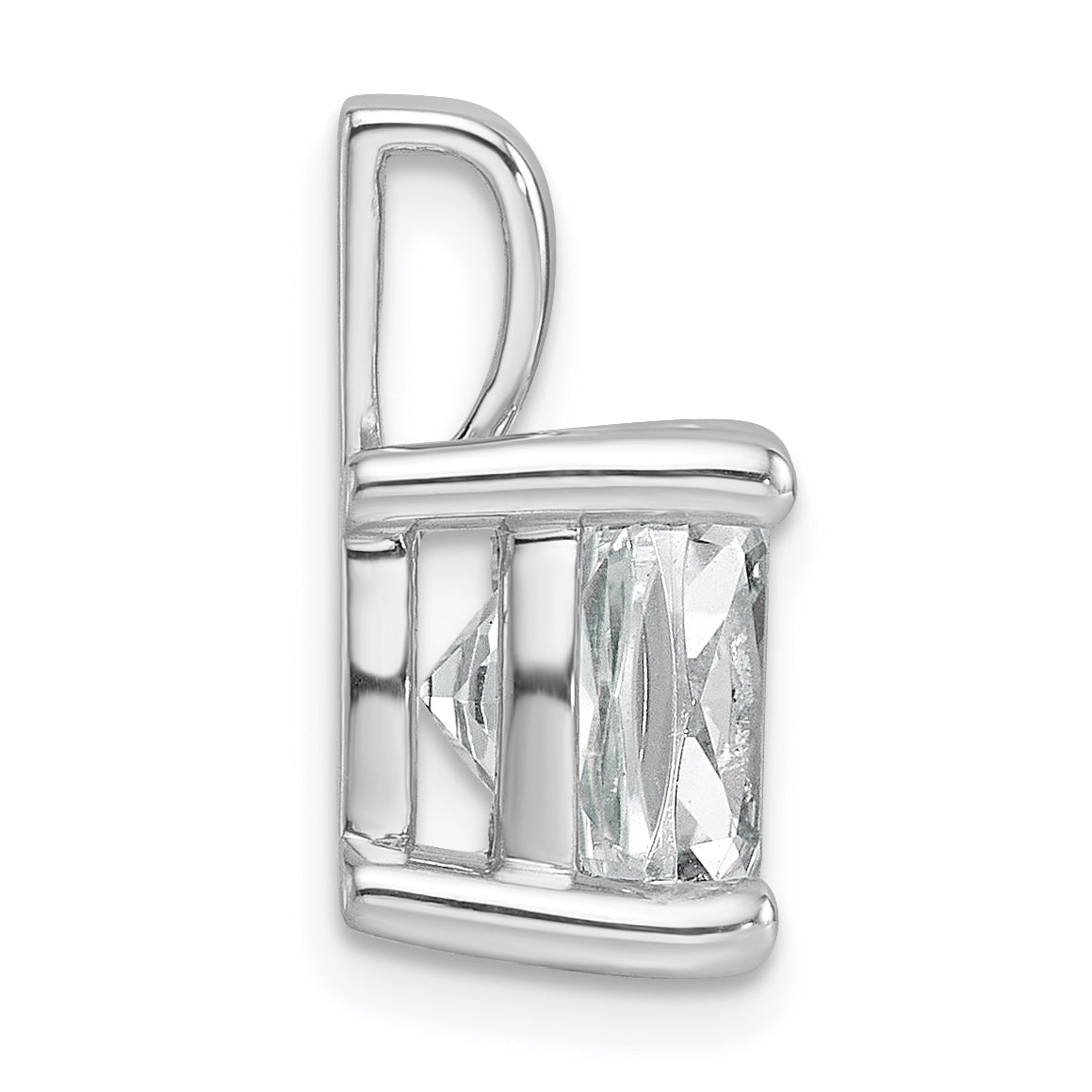 14k White Gold 5 carat Certified Lab Grown Diamond VS/SI+ G+ Cushion Complete Four Prong Pendant