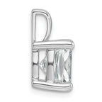 14k White Gold 5 carat Lab Grown Diamond VS/SI+ G+ Cushion Complete Four Prong Pendant