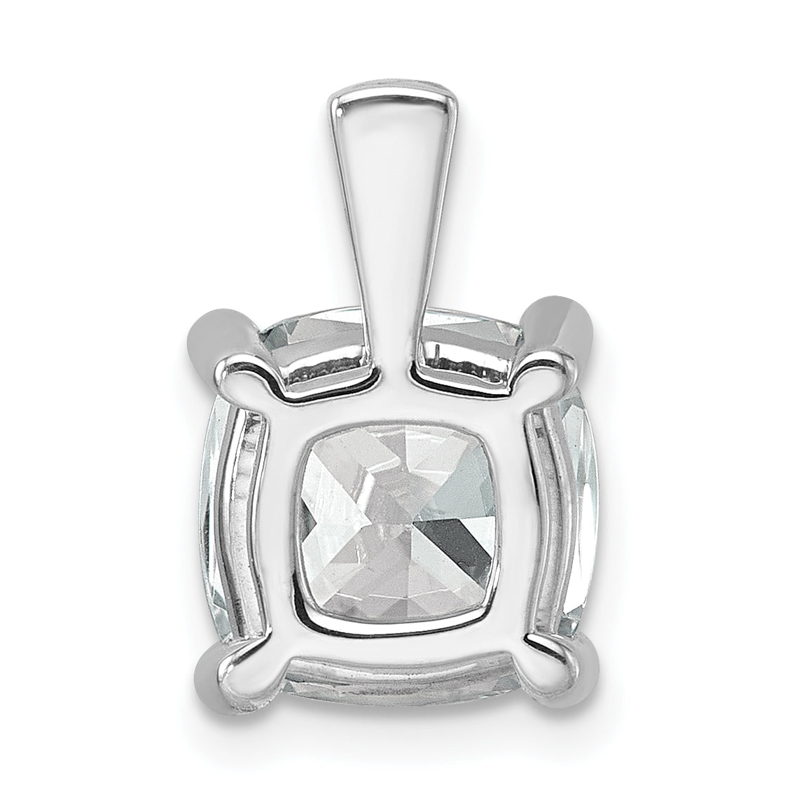 14k White Gold 5 carat Certified Lab Grown Diamond VS/SI+ G+ Cushion Complete Four Prong Pendant