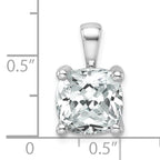 14k White Gold 5 carat Certified Lab Grown Diamond VS+ F+ Cushion Complete Four Prong Pendant