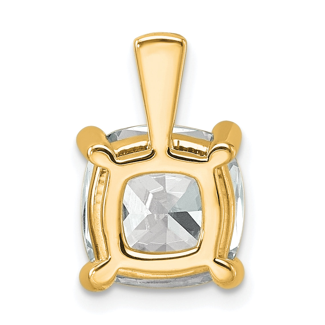 14k 5 carat Lab Grown Diamond VS/SI+ G+ Cushion Complete Four Prong Pendant