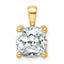 14k 5 carat Lab Grown Diamond VS/SI+ G+ Cushion Complete Four Prong Pendant