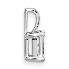14k White Gold 1/2 carat Certified Lab Grown Diamond VS+ F+ Radiant Complete Four Prong Pendant