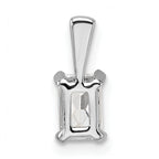 14k White Gold 1/2 carat Lab Grown Diamond VS+ F+ Radiant Complete Four Prong Pendant
