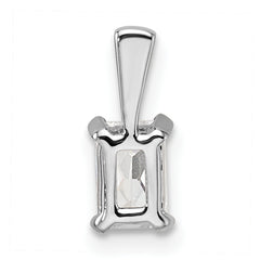 14k White Gold 1/2 carat Certified Lab Grown Diamond VS+ F+ Radiant Complete Four Prong Pendant