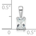 14k White Gold 1/2 carat Lab Grown Diamond VS+ F+ Radiant Complete Four Prong Pendant