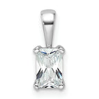 14k White Gold 1/2 carat Lab Grown Diamond VS/SI+ G+ Radiant Complete Four Prong Pendant