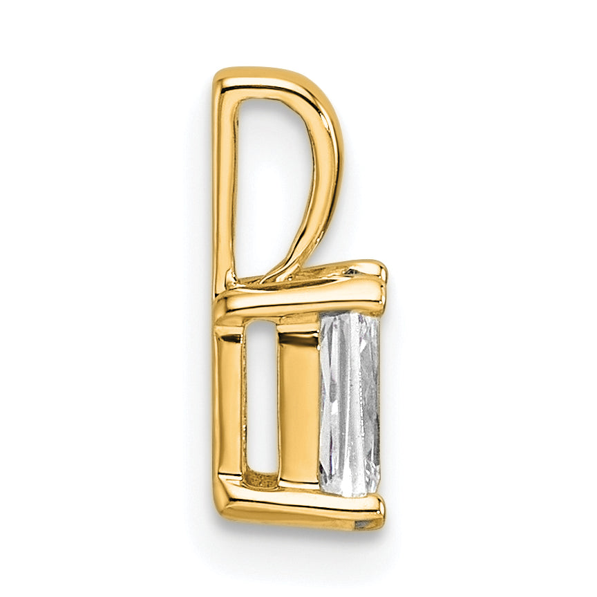 14k 1/2 carat Lab Grown Diamond VS/SI+ G+ Radiant Complete Four Prong Pendant